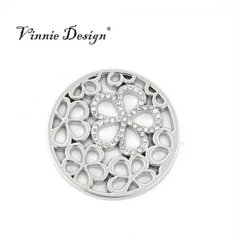 Vinnie Design de Bijuterii 33mm Deschide Cristal Monedă Disc pentru Cadru Pandantiv Moneda Titularul 5pcs/lot