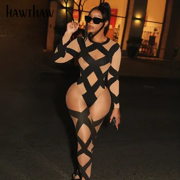 Hawthaw Femei Toamna Iarna Cu Maneca Lunga Bodycon Imprimate Bodysuit Pantaloni Lungi Set De Două Piese Costum 2020 Haine De Sex Feminin Streetwear