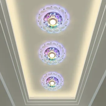 Modernă cu LED-uri Cristal Plafon Circulare Ușoare Mini Lampă de Tavan Luminarias Rotunda Lumină Pentru Camera de zi Culoar, Coridor, Bucatarie