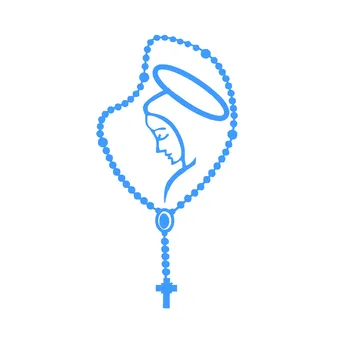 La modă Rozariul Fecioarei Maria Vinil Catolică Masina Sticker-Catolică Sfântul Femeie Decal Accesorii Auto ZWW-2020, 14cm*8cm