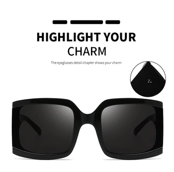 Moda Supradimensionat ochelari de Soare Femei de Epocă Pătrat Ochelari de Soare pentru Femei Big Rama Oglinda UV400 Ochelari de Călătorie Gafas De Sol Feminino