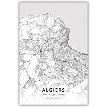 Alger Algeria Harta Poster