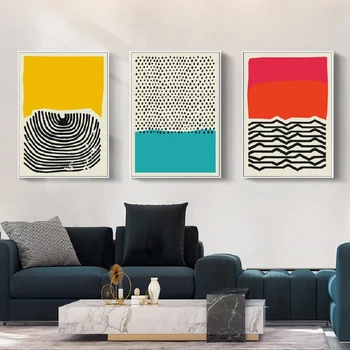 Abstracte Geometrice Multicolore de Panza Pictura Perete Printuri si Postere de Arta de Perete Imagini de Interior pentru Camera de zi Decor Acasă