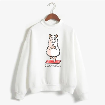 Drăguț Alpaca Tipărite Llama Pulover Pentru Femei De Iarnă Maneca Lunga Grafic Topuri Tumblr Animale Haioase Tricou De Moda De Îmbrăcăminte