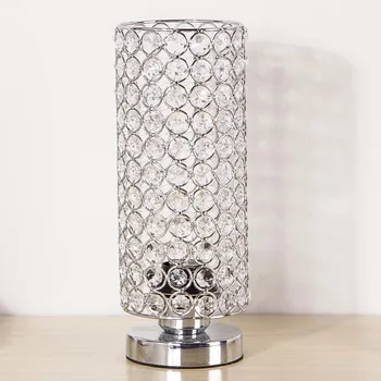 2020 TUDA Argint Cristal Lampă de Masă pentru Dormitor Lămpi de Noptieră LED Lampă de Birou Mic Cadou Lampa de Noapte E27 110v 220v UE Plug