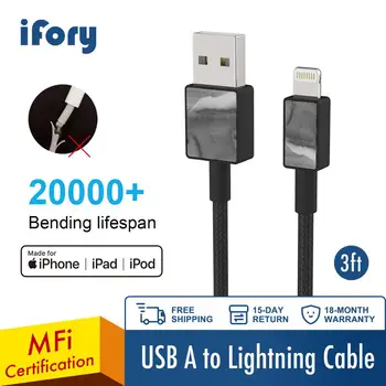 IFory IFM Iluminat Cablu USB pentru Iluminat iPhone Încărcător Rapid de Încărcare de Nailon Panglica 3Ft 0.9 M Cablu pentru iPhone Xs Max Xr X 8 7 6s