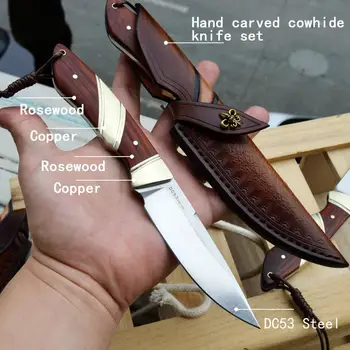 PÂNZĂ principală a trinchetului-DC53 oțel cuțit de vânătoare de oțel integrat direct pește cuțit cuțit de supraviețuire în aer liber sălbatice pescuit ascuțite EDC instrument de cuțit