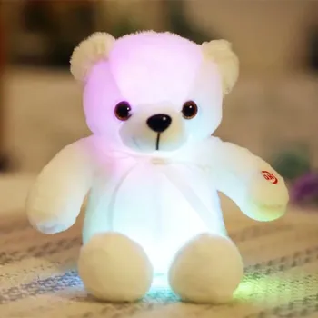 1 buc 32cm Colorate Stralucitoare Ursuleț de pluș Jucărie de Pluș Drăguț Luminos LED Urs de Pluș Păpuși de Pluș Drăguț Cadou pentru Copii Fete