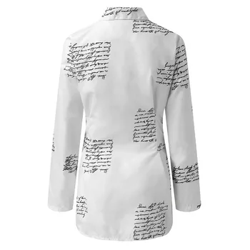 Feminin cu mâneci lungi scrisoarea imprimate rochie pentru femei, engleză scrisoarea imprimate cu mâneci lungi rever talie subțire rochie платье 40*