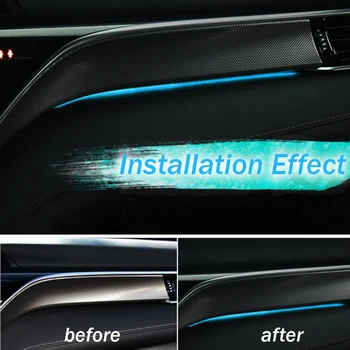 PMFC Decorativă cu LED-uri de Lumină Auto Interior Consola centrala Atmosferă de Lumină Pentru Camry 2018 Alb de Gheață din Plastic albastru 12V LED Chips-uri