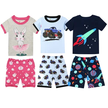 Noi de Vara pentru Copii Seturi de Pijamale din Bumbac pentru Copii Fete cu Mânecă Scurtă de Desene animate de Animale Pijamale Copii Pijama Enfant Băieți, Pijamale, PIJAMALE