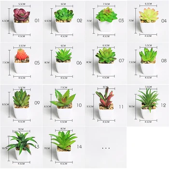 Erxiaobao 14 Bucati/Set Simulare Suculente Mini Bonsai Ghivece cu Plante Artificiale cu Oala Plasate Plante Verzi Decor