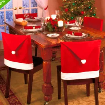 10 buc set Crăciun scaun de acoperire decoratiuni de Craciun pălărie de Crăciun de Crăciun necesitatile de zi cu zi de Crăciun scaun mare de acoperire