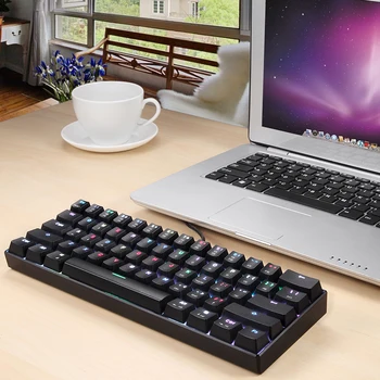 Motospeed CK61 de Jocuri Mecanice Tastatură Albastru Roșu Comutator RGB/se Amestecă cu iluminare din spate cu Fir USB cu 61 de taste Tastatura Pentru Laptop de Gamer