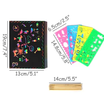 50pcs Hârtie Zero Artă Set Rainbow Magic Zero Foaie de Hârtie Copii Negru Note de Placi de Meșteșuguri de Crăciun Cadou de Crăciun