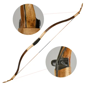 Toparchery 25-40lbs arc Traditional din lemn, arc recurve Pentru practici de vânătoare nou design pentru exterior practică