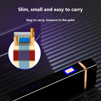 Cool noi Duble cu Arc Țigară electric Bricheta USB Reîncărcabilă electrice Portabile de Afișare Windproof Brichete accesorii de Fumat
