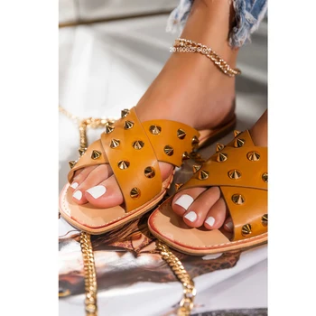 2021 Vara Noi Femei Papuci Sandale Plate Moda Nit În Aer Liber, Plajă Pantofi Casual Confortabil, Plus Dimensiunea 41