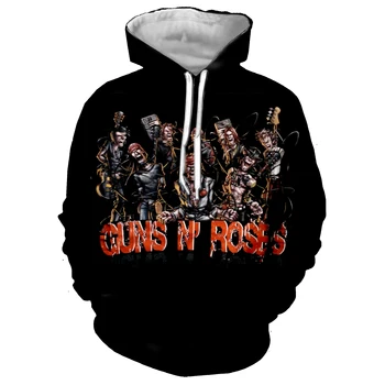 Guns N' Roses Imprimate 3D Skull Rock Jacheta Barbati/femei Hip Hop Jachete Hanorace de Toamna Streetwear Hanorac Barbati Jachete Îmbrăcăminte