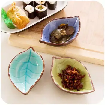 Japoneze Tacamuri Ceramice Sos fel de Mancare Creative frunze de Bucătărie Condimente Vas Mic Mini Gheață Crape Glazura Gustare Plăci