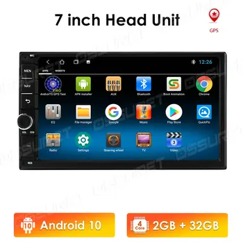 Dubla 2 Android 10 Quad Core Din Masina cu echipamentele de redare Multimedia Navigatie GPS Auto Radio Auto Universal NU DVD player 2G wifi 4G 32G