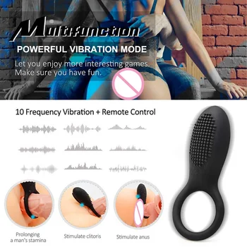 Nou de la Distanță fără Fir Vibrator Inel de Penis de sex Masculin Intarziere Ejaculare Prematura Penis inel de Stimulare Clitoris cu Vibrator Adult Sex Toy