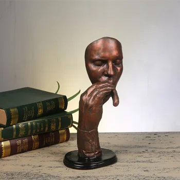ERMAKOVA Retro Fumător Figurina Mediator Sculptura Abstractă Creativ Om de Fumat Trabuc Statuie Rășină Biroul de Acasă Decorare Cadou