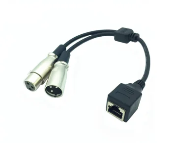 XLR 3 Pini de sex Feminin+Masculin La RJ45 Feminin Adaptor de Rețea Cablu de conectare 25cm