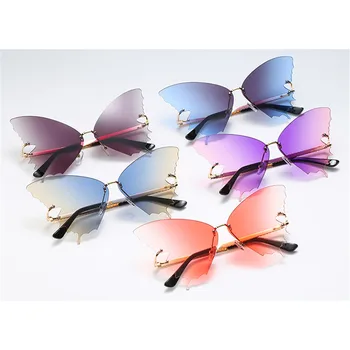 5 Perechi de Fluturi ochelari de Soare pentru Femei Protecție UV Vintage din Metal fără ramă de ochelari de Soare moda de înaltă qualityElegant Dropship