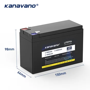 Kanavano 12V 7Ah 10.5 Ah 18Ah Lifepo4 Baterie Cu 4S 40A Echilibrat BMS pentru Masina de Jucarie Electric Barca CCTV aparat de Fotografiat + 2A Încărcător