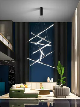 Moderne, creative, negru sufragerie candelabru Nordic iluminat interior camera de zi de decorare bucătărie lampa scara Lampă de Pandantiv