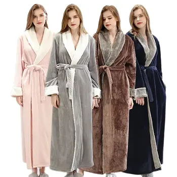 Femei pijama, camasa de noapte, pijamale halat Japonez coreean toamna și iarna, halat de baie brodate salon de frumusețe, centru de sănătate Lână