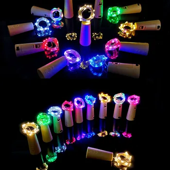 10buc/20buc sticla de vin dop șir de lumină 2m cu baterie LED-uri de Crăciun de decorare felinar sârmă de cupru partidul decor lampa