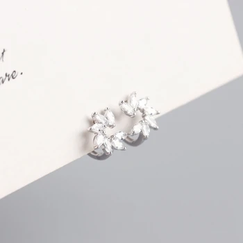 Kikichicc Argint 925 8.8 mm Zircon Floare Huggies Cercuri de Cristal CZ Rundă de Bijuterii Unice În 2020 Piercing Ohrringe
