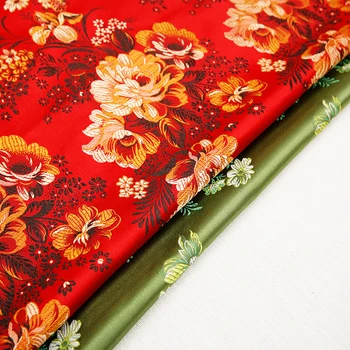 Floare din satin tesatura brocart țesături jacquard pentru cusut cheongsam kimono mozaic manual DIY cusătură costum de damasc material