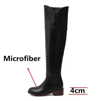 FEDONAS 2020 Toamna Iarna Cald Cizme Lungi din Microfibra pentru Femei din Piele Peste Genunchi, Cizme cu Fermoar Tocuri inalte Club de Noapte Pantofi de Femeie