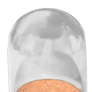 Mini Sticlă Clară Display Stand Artizanat Emisfera Acoperi Cu Lemn De Plută Baza Bell Jar Acoperi Decor De Masă Cadou Accesorii