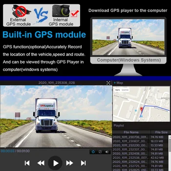 Mini GPS Recorder DVR WiFi Ascunse Dash Camera FULL HD 1080P Auto Dashcam 3 in 1 Auto Grefier Pentru filmări Video