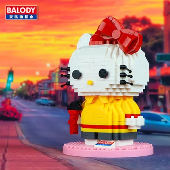 Balody 18099 Desene animate Blocuri de Diamant Salut Kitty Jucării Pisica Anime Figurine Mici Asamblate Cărămizi Jucarii pentru Copii