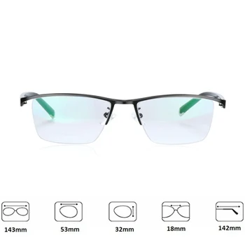 Jumătate cadru Anti-UV Asferice rășină Cadru din Aliaj de ochelari Fotocromice Oameni de afaceri ochelari de citit +25 +50 +75+1.25 +1.75 +2.75