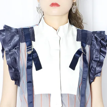 Fără mâneci Dungi Camasi pentru Femei Stil coreean Sălbatice Șifon Bluze si Topuri Feminine de Vară 2020 Nou Stand de Guler Îmbrăcăminte