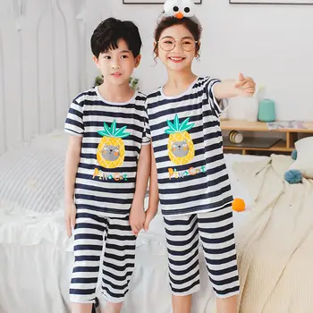 Copilul Inflant Fată Băiat Pijama de Vara din Bumbac Baieti Haine Copii Fete Set de Pijamale cu Maneci Scurte pentru Copii Pijamale Pijimas Seturi