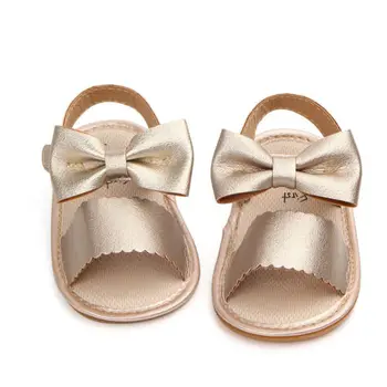 FIERBINTE de Vară Nou-născut Copilul Fete Printesa Bowknot Pantofi cu Talpă Moale PU Sandale Pantofi se Potrivesc Pentru 0-24M