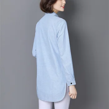 Bluze Femei Bluza Cu Dungi Camasi De Primavara Toamna Pentru Doamna Munca Maneca Lunga Topuri De Moda De Sex Feminin De Îmbrăcăminte Blusas Plus Dimensiune Nouă