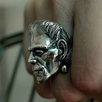 EYHIMD Science-Fiction Victor Frankenstein Inele Punk Groază de Știință din Oțel Inoxidabil Inel de Craniu Barbati Motociclist Bijuterii