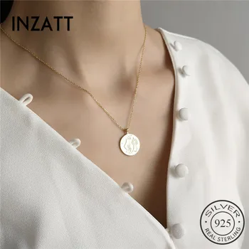 INZATT Design Unic Abstract Fata Pandantiv Colier Argint 925 Pentru Femei partid Hiperbola Minimalist Moda Bijuterii
