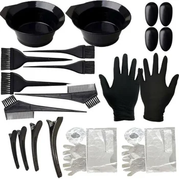 1set de Colorare a Părului Colorat Kit Profesional de Plastic Negru de Coafat Perie Castron Mănuși Combinate Pentru DIY Salon de Coafură