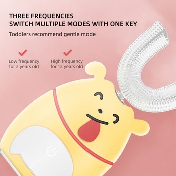 Inteligent U Periuta De Dinti Electrica Copii 360 De Grade Cu Ultrasunete Automată Teethbrush Model De Desen Animat Pentru Copii Sonic Silicon Perie De Dinti