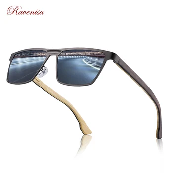 Ravenisa Bărbați Vintage din Lemn Polarizat ochelari de Soare Brand Clasic de ochelari de Soare de Acoperire Lentile de Conducere Ochelari Pentru Barbati/Femei