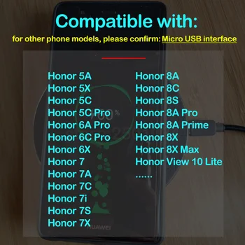Încărcare Wireless Qi pentru Huawei Honor 5A, 5C 5X 6A 6C 6X 7 7A 7C 7X 7I 7S 8A 8C 8S 8X Pro Max Încărcător Wireless+Receptor Micro USB